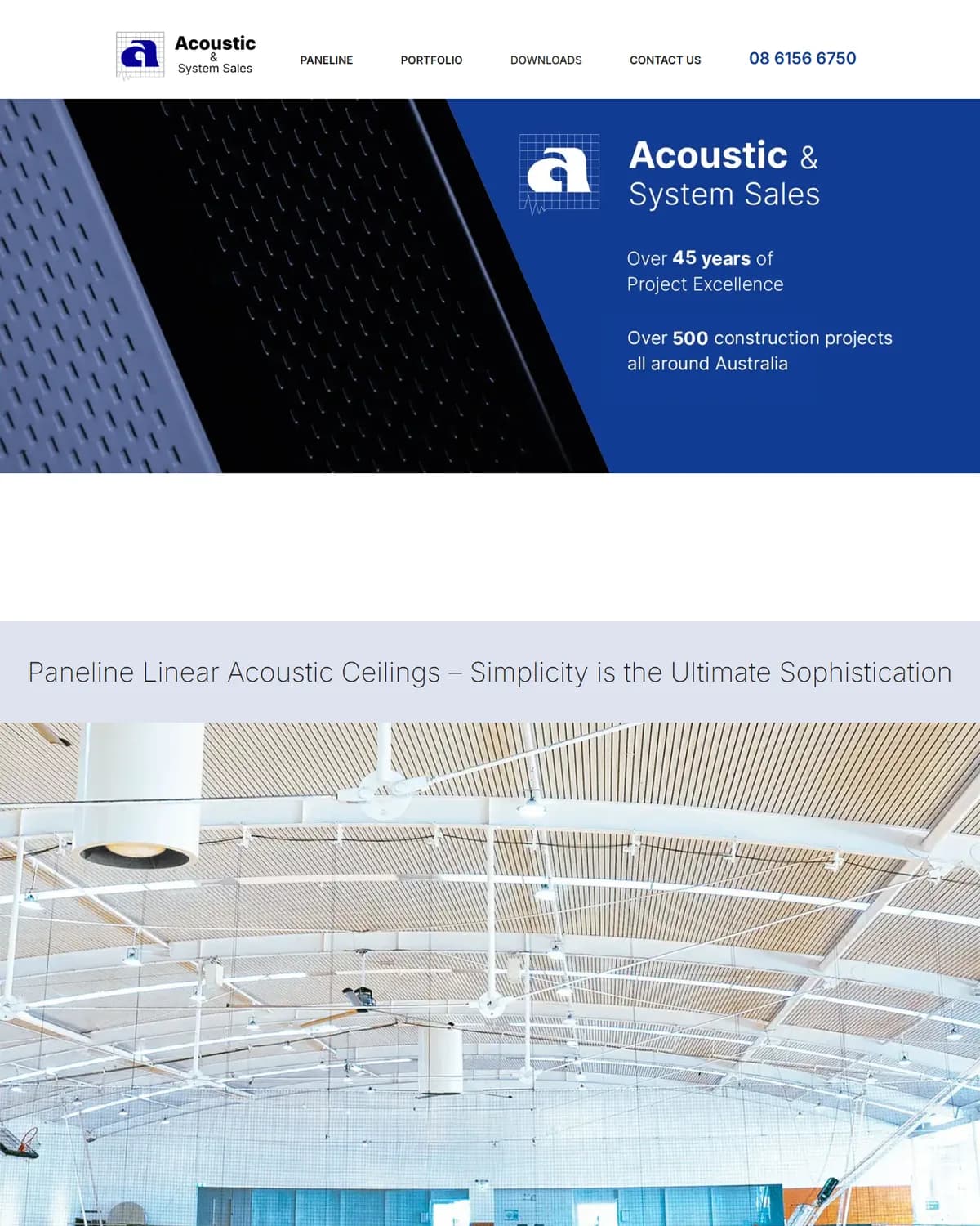A full-length capture of the Acoustics home page