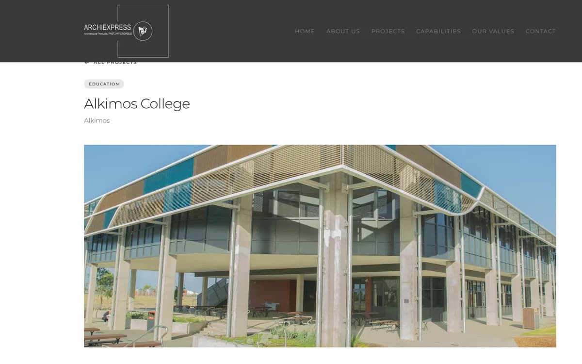 A large capture of the Alkimos College project page